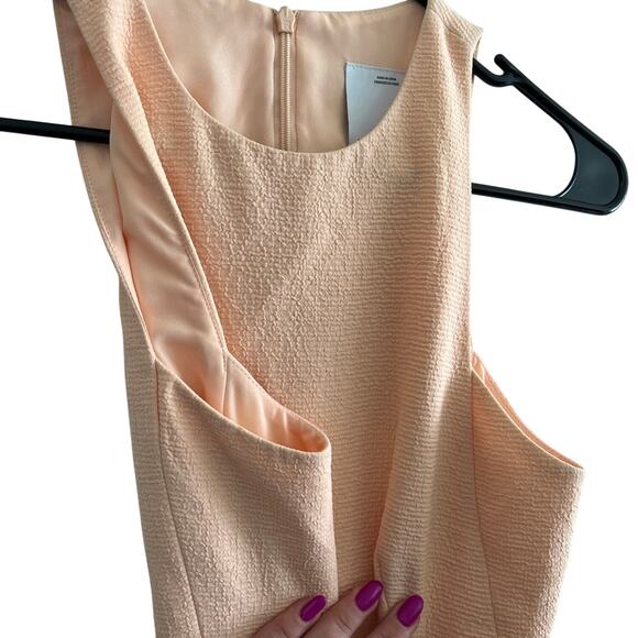 Anthropologie C/MEO COLLECTIVE Asymmetric Ruffle Coral Peach Fools Gold Top - Picture 12 of 14